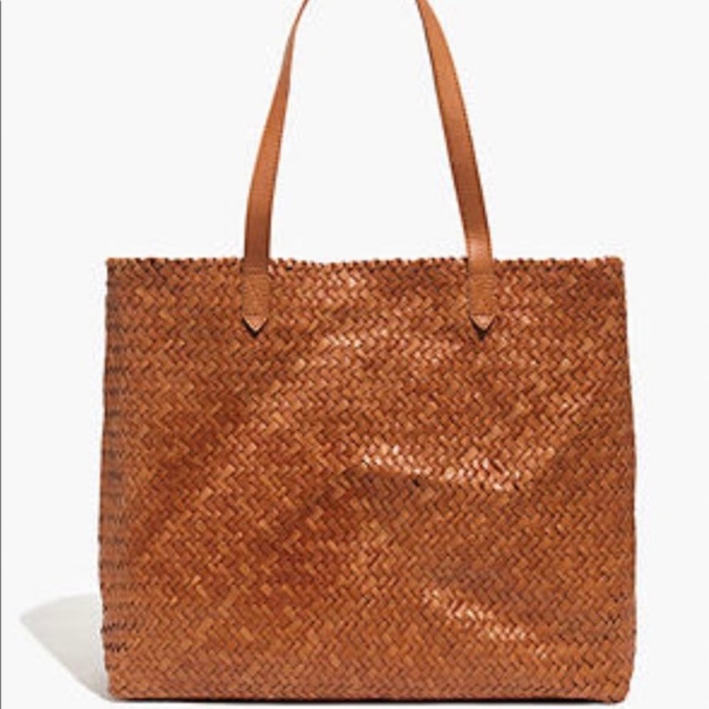 Madewell Medium Transport Tote Woven Leather